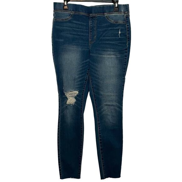 Wonderly Super Skinny Distressed Jeans Pull On Size 10 - Picture 1 of 8